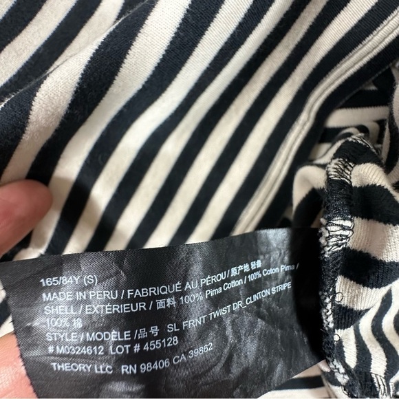 Theory Dress Small Stripe Sleeveless Twist-Front Clinton - Picture 14 of 17